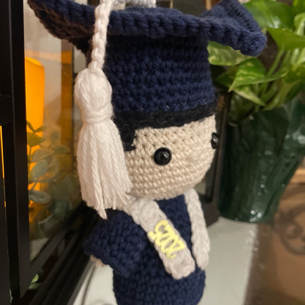 Handmade Crochet Graduation Doll